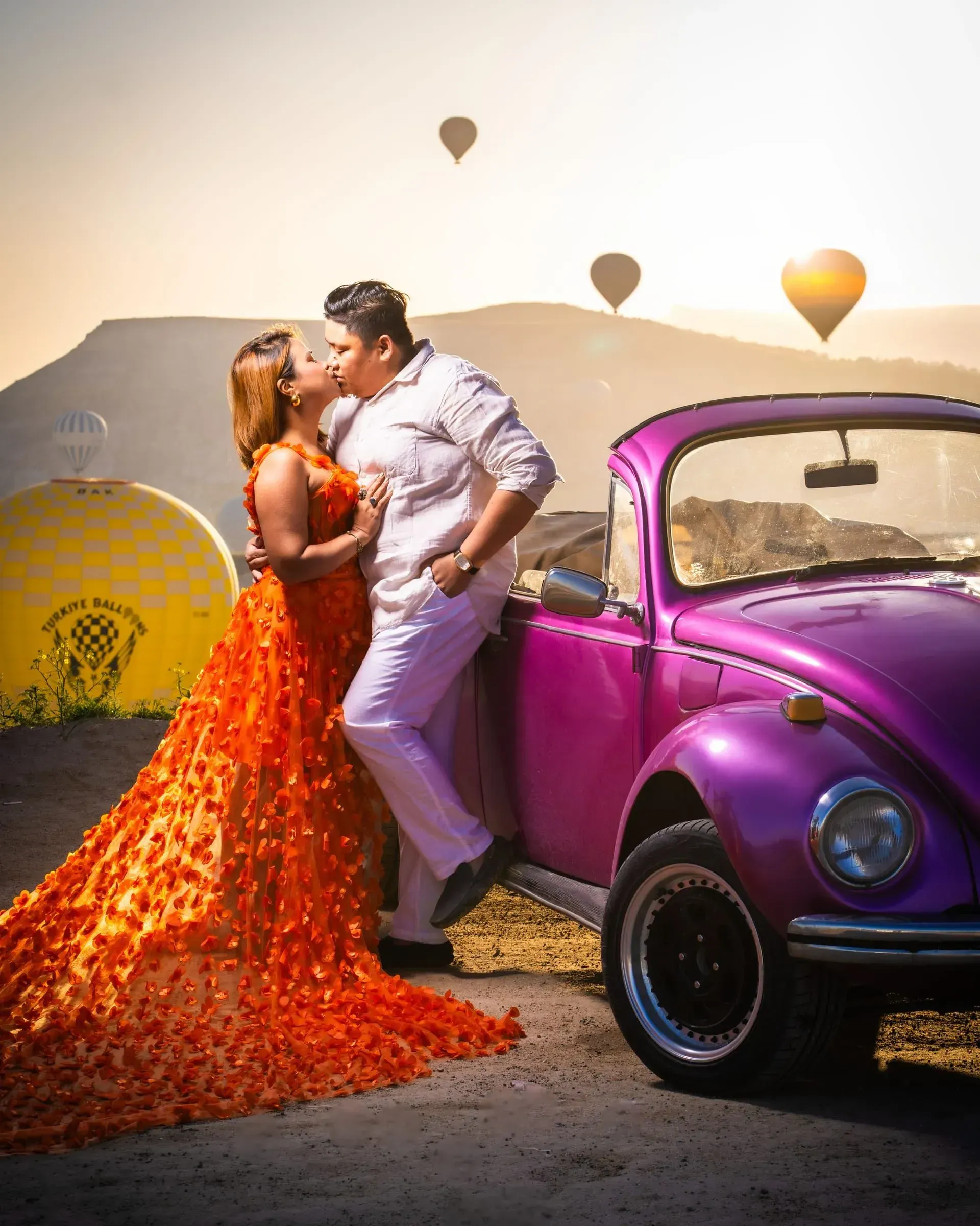 VW Beetle balon çekimi